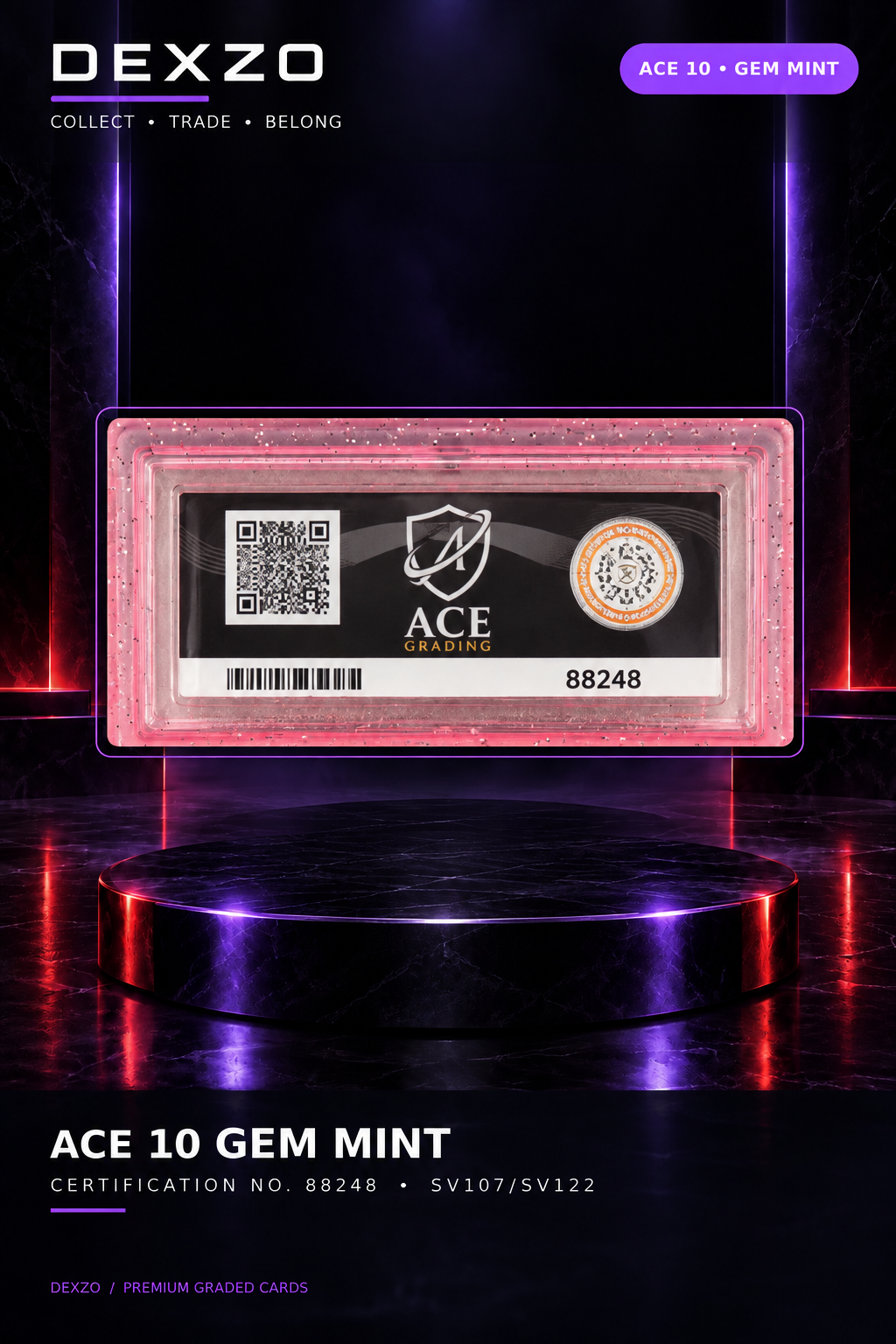 Charizard VMAX SV107/SV122 ACE 10 Gem Mint + Protective Guard — Shining Fates