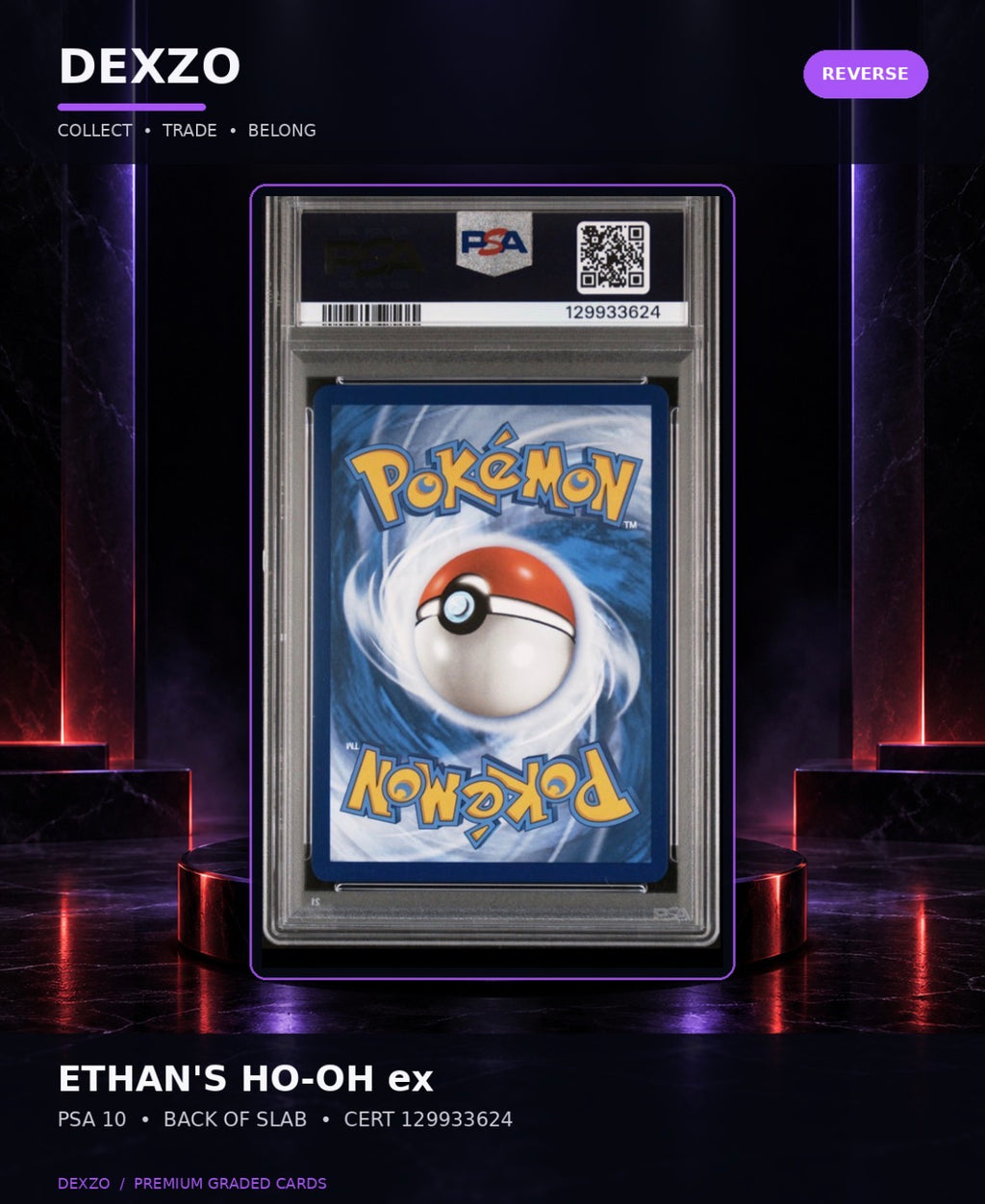 Ethan’s Ho-Oh ex #230/182 PSA 10 — Destined Rivals